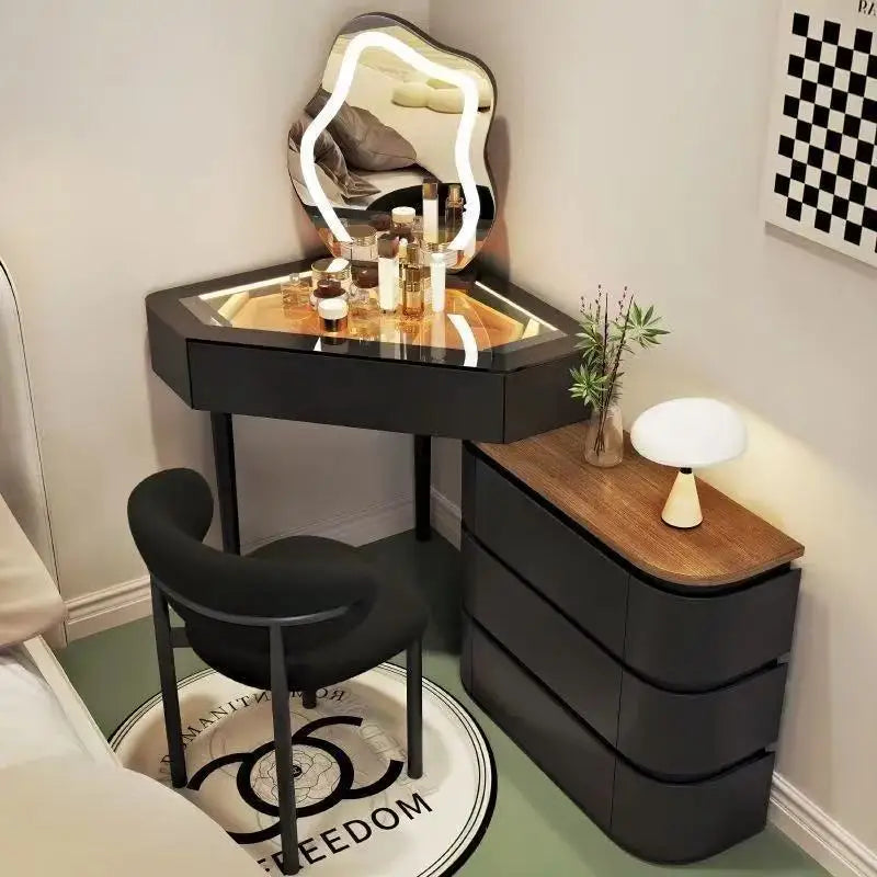 Small Apartment Dresser Bedroom Modern Simple Storage Chest Integrated Minimalist Cream Style Solid Wood Makeup Table