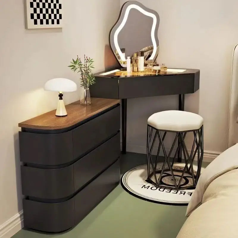 Small Apartment Dresser Bedroom Modern Simple Storage Chest Integrated Minimalist Cream Style Solid Wood Makeup Table