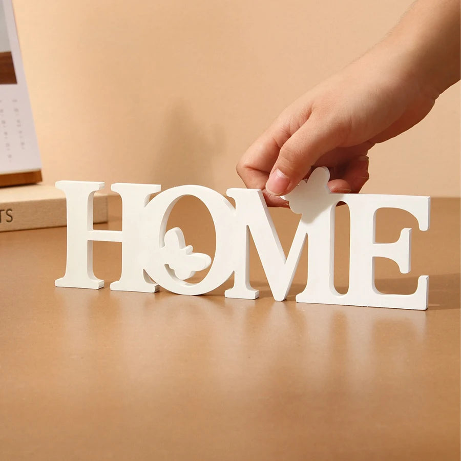 Modern Minimalist Style White Butterfly Letter Home Desktop Decoration for Bedroom, Living Room, Entryway, and Coffee Table