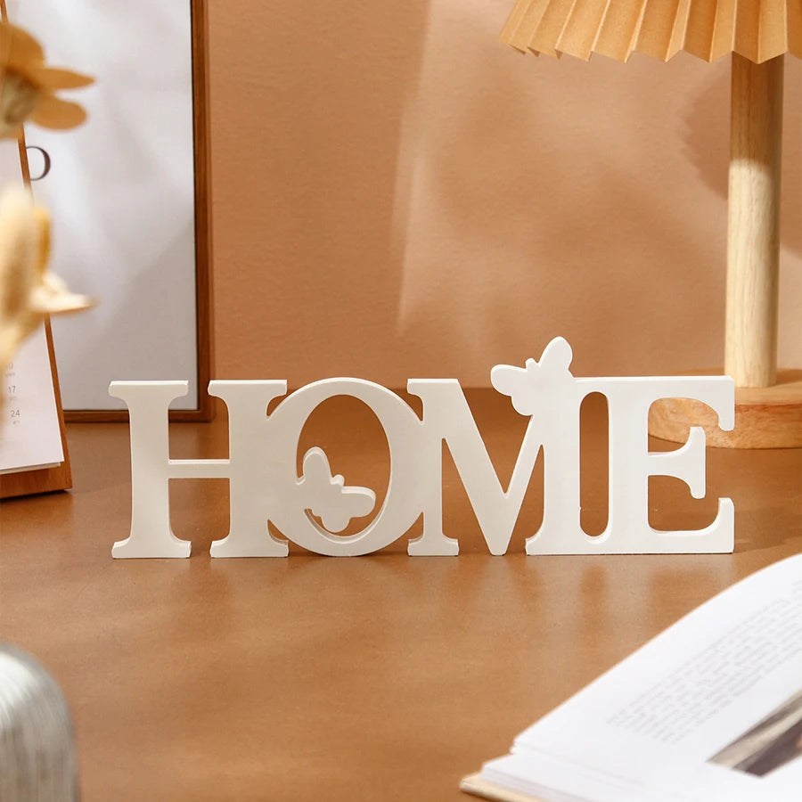 Modern Minimalist Style White Butterfly Letter Home Desktop Decoration for Bedroom, Living Room, Entryway, and Coffee Table