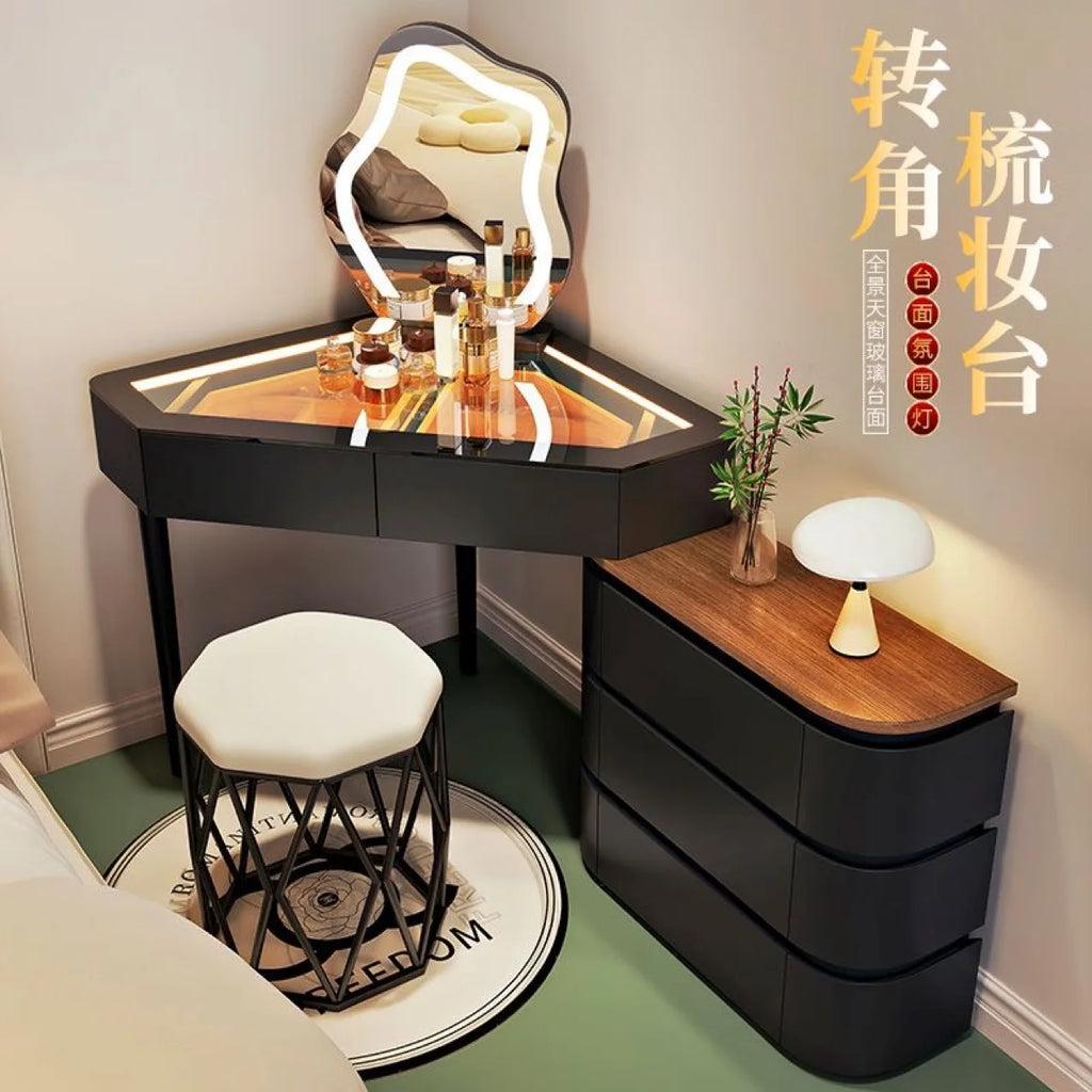 Small Apartment Dresser Bedroom Modern Simple Storage Chest Integrated Minimalist Cream Style Solid Wood Makeup Table