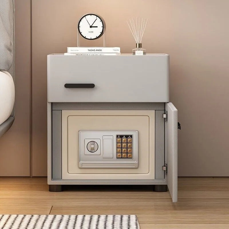 Minimalist Decor Bedside Table Luxury Chic Modern Wooden Chest Storage Charging Side Bed Table Station Interior Room Decoration