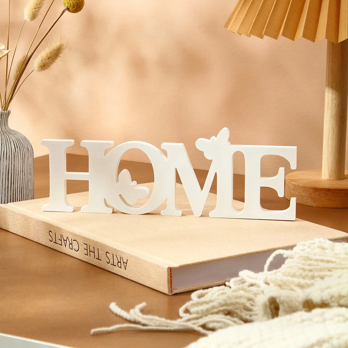 Modern Minimalist Style White Butterfly Letter Home Desktop Decoration for Bedroom, Living Room, Entryway, and Coffee Table