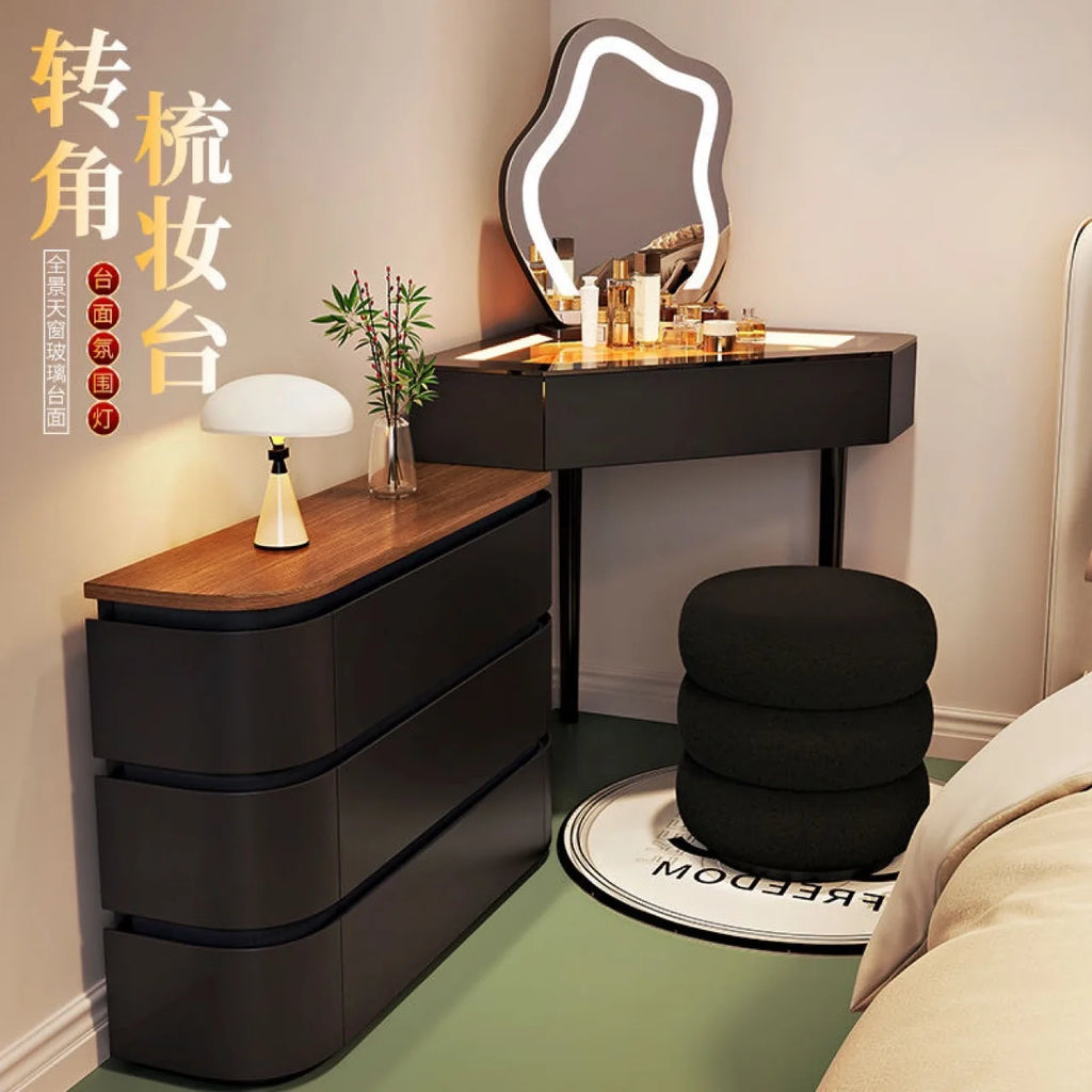 Small Apartment Dresser Bedroom Modern Simple Storage Chest Integrated Minimalist Cream Style Solid Wood Makeup Table