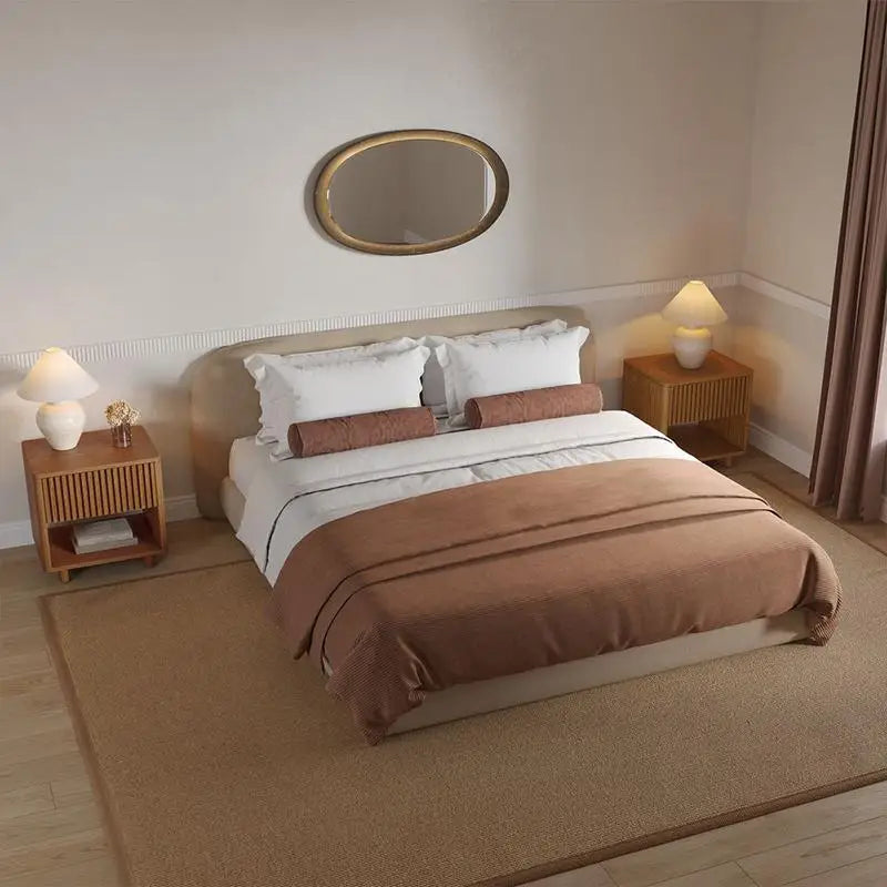 Minimalist Modern Nightstand Wood Simple Aesthetic Trendy Bedside Table Luxury Storage Mesita De Noche Bedroom Furniture