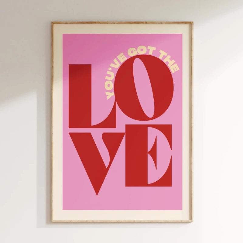 Minimalism Decor Music Posters Pink Colors Love Lyrics Wall Art Canvas Painting Inspired Living Room Home Decor No Frame