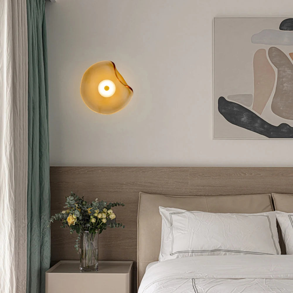 Nordic Postmodern Minimalist Bedroom Living Room Background Decoration Designer Bedside Minimalist Round Wall Lamp