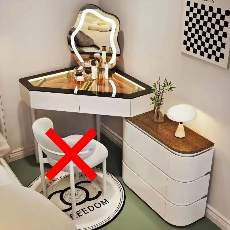 Small Apartment Dresser Bedroom Modern Simple Storage Chest Integrated Minimalist Cream Style Solid Wood Makeup Table