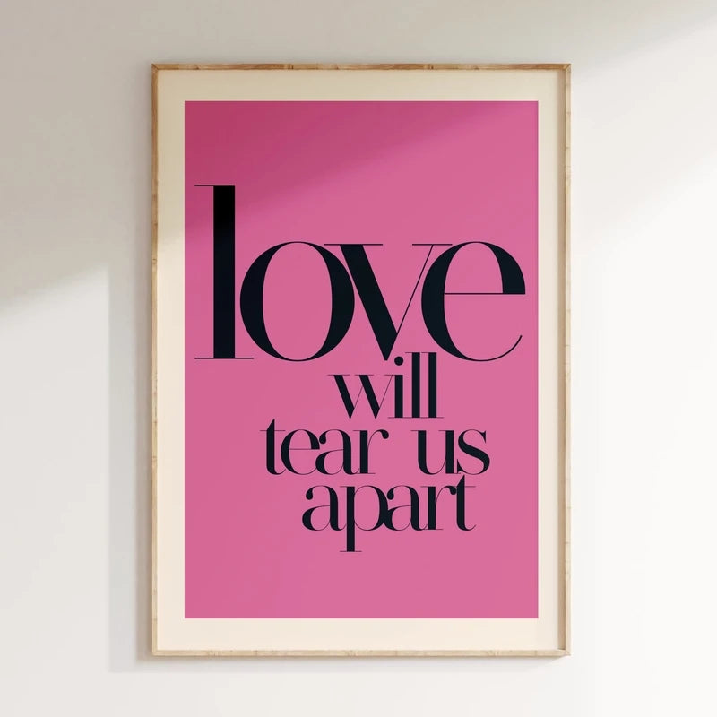 Minimalism Decor Music Posters Pink Colors Love Lyrics Wall Art Canvas Painting Inspired Living Room Home Decor No Frame