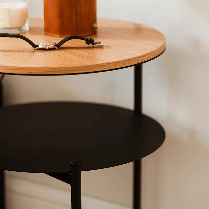 Minimalist Sofa Side Table Double-Layer Living Room Tea Table Simple Storage Rack Bedside Mini Desk for Bedroom Home Decor