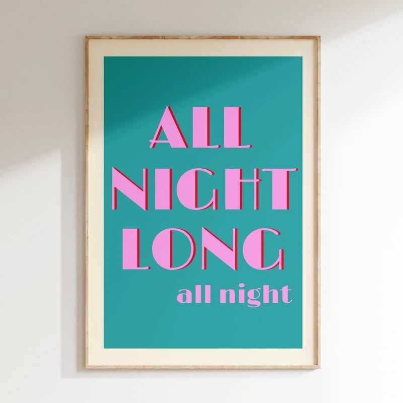 Minimalism Decor Music Posters Pink Colors Love Lyrics Wall Art Canvas Painting Inspired Living Room Home Decor No Frame